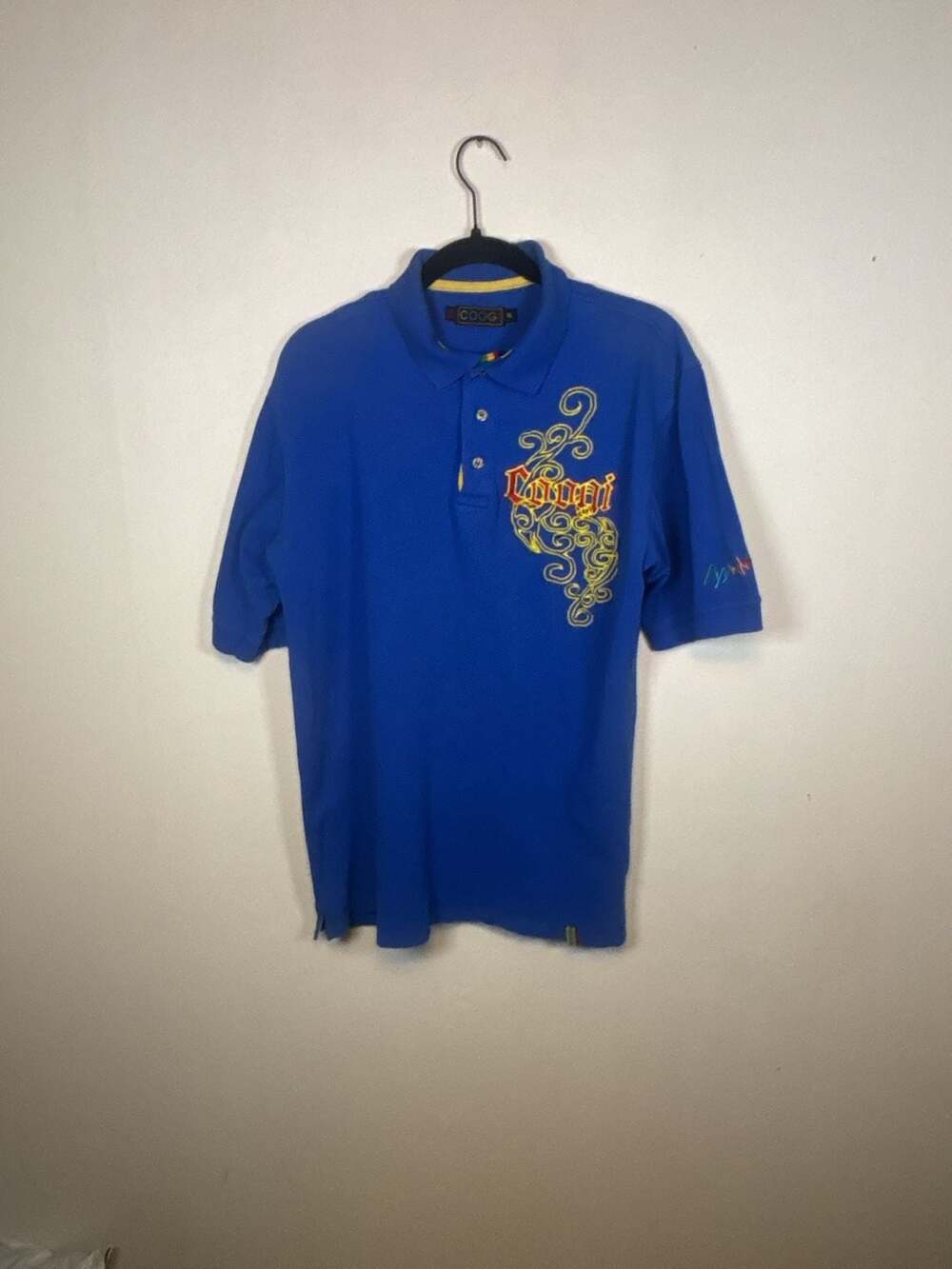 COOGI Blue Embroidered Logo Polo Shirt XL